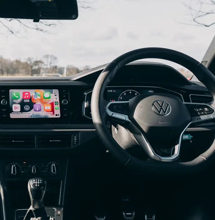 The interior of a Volkswagen Polo R-Line