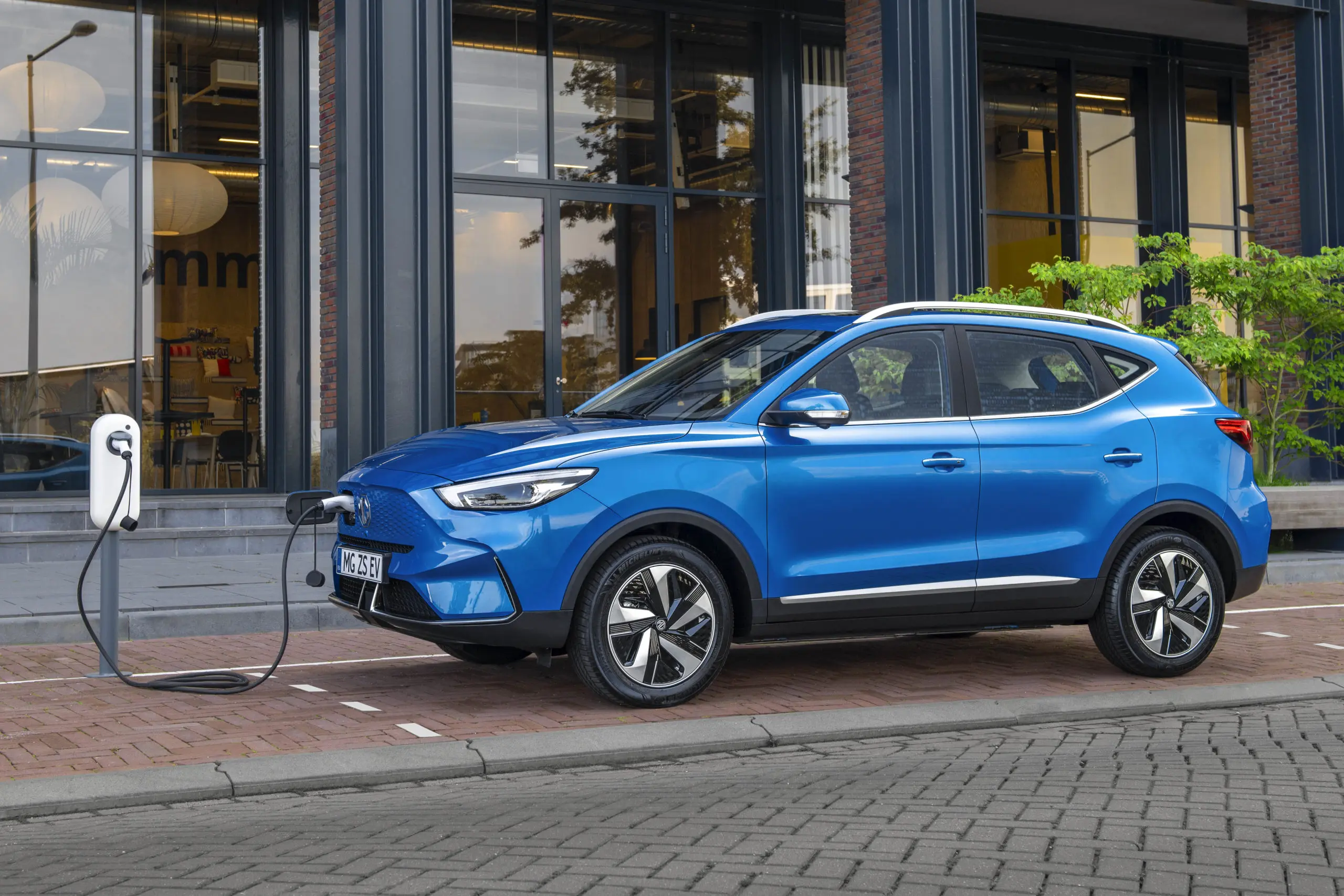 A Blue MG ZS EV