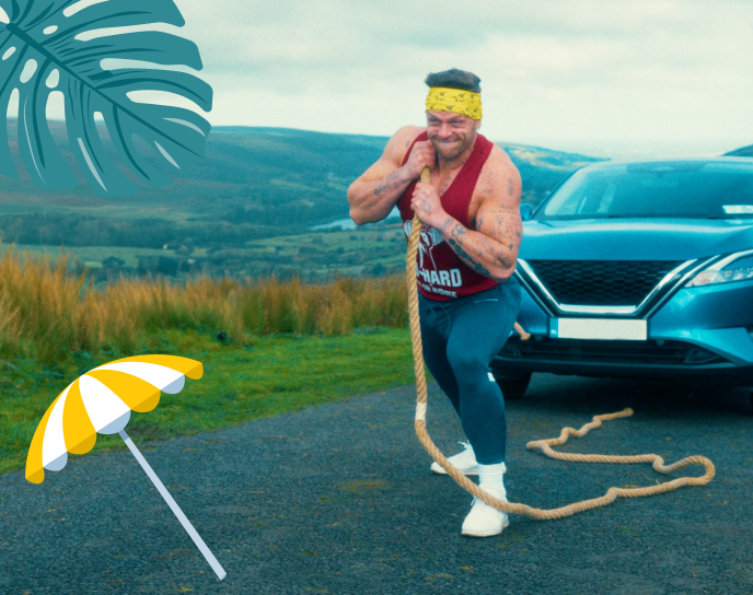 Seamus pulling his broken car, Roadside Assistance Ireland, Breakdown Assistance Ireland