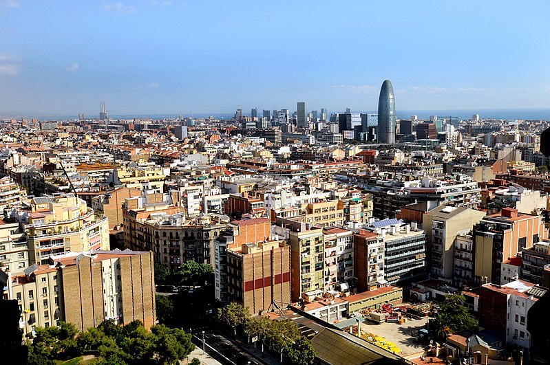 Barcelona skyline, city breaks