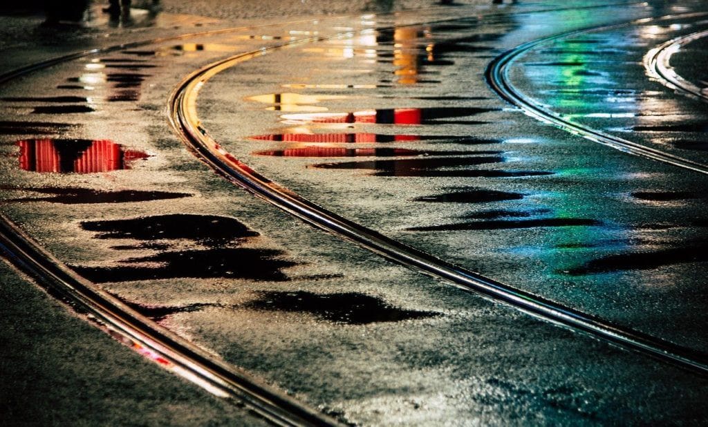 What happens when you drive on a wet road?