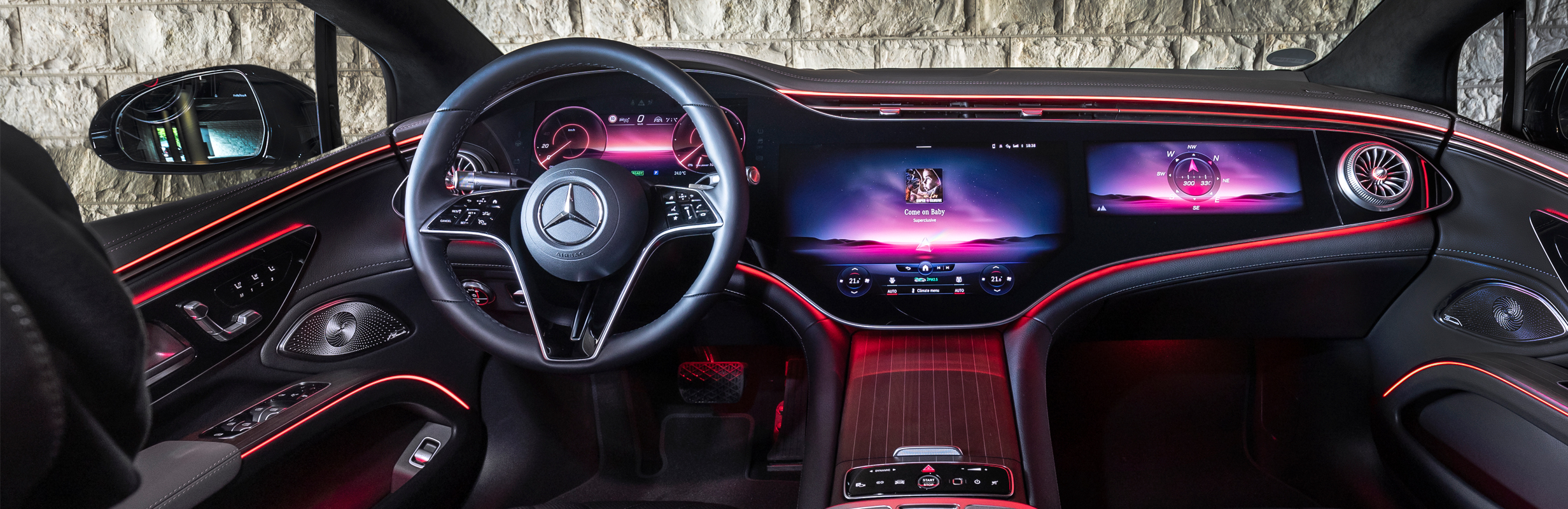 Interior of the Mercedes-Benz EQS