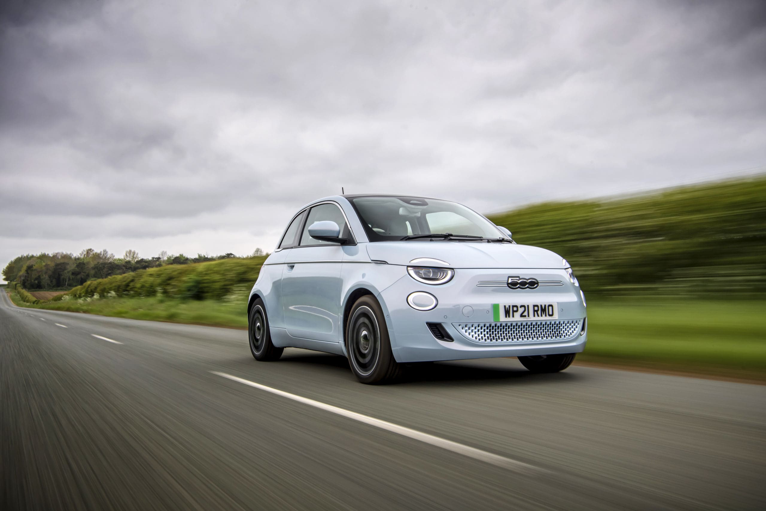 An electric Fiat 500