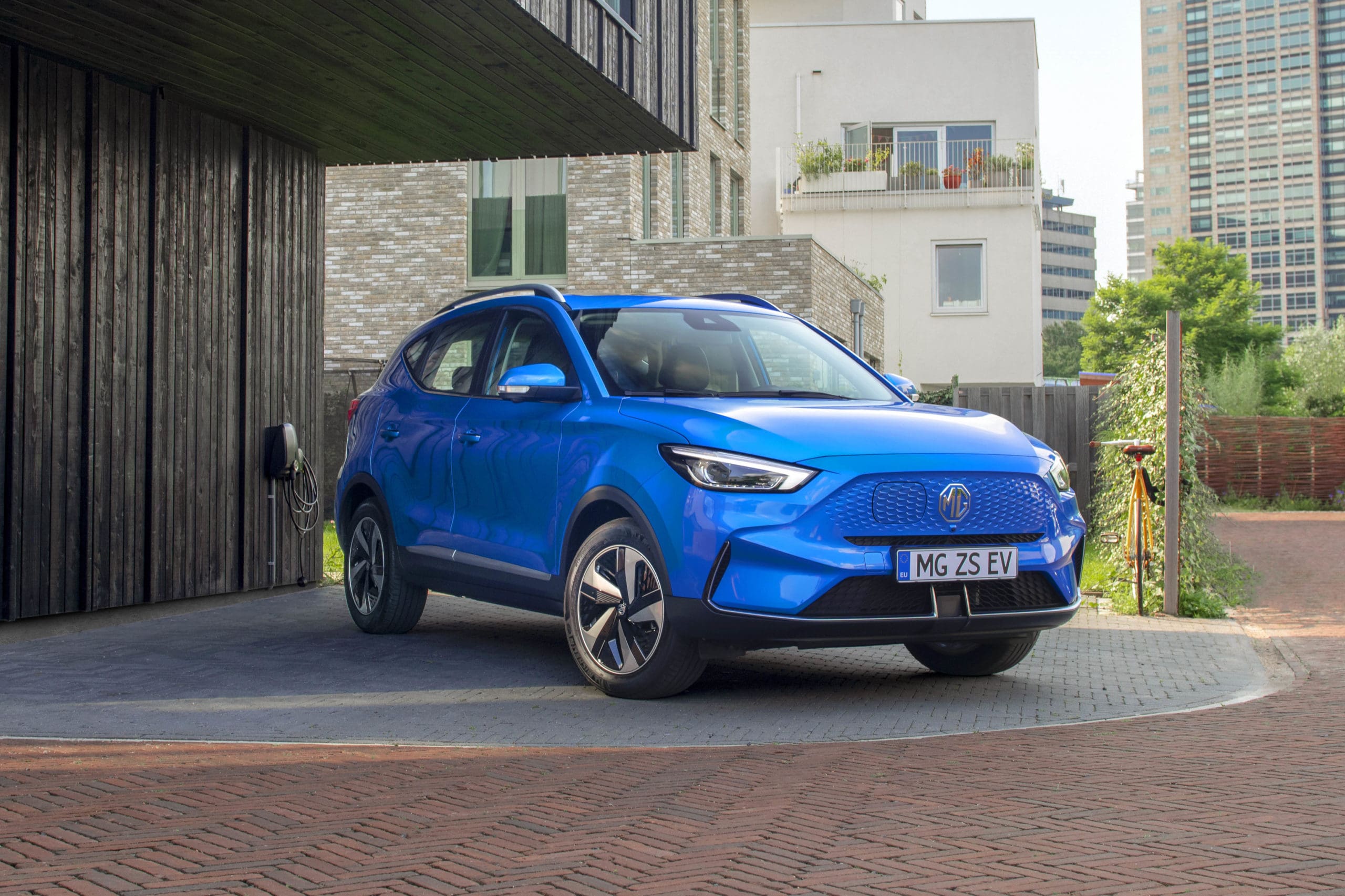 A Blue MG ZS EV