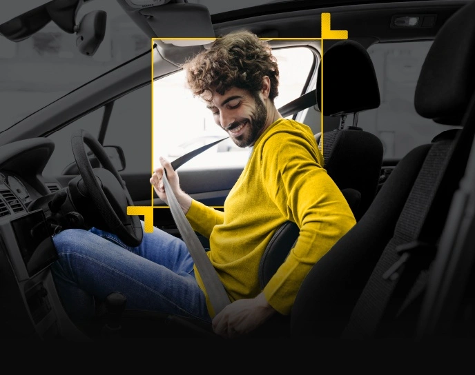 Person fixing their seat belt
