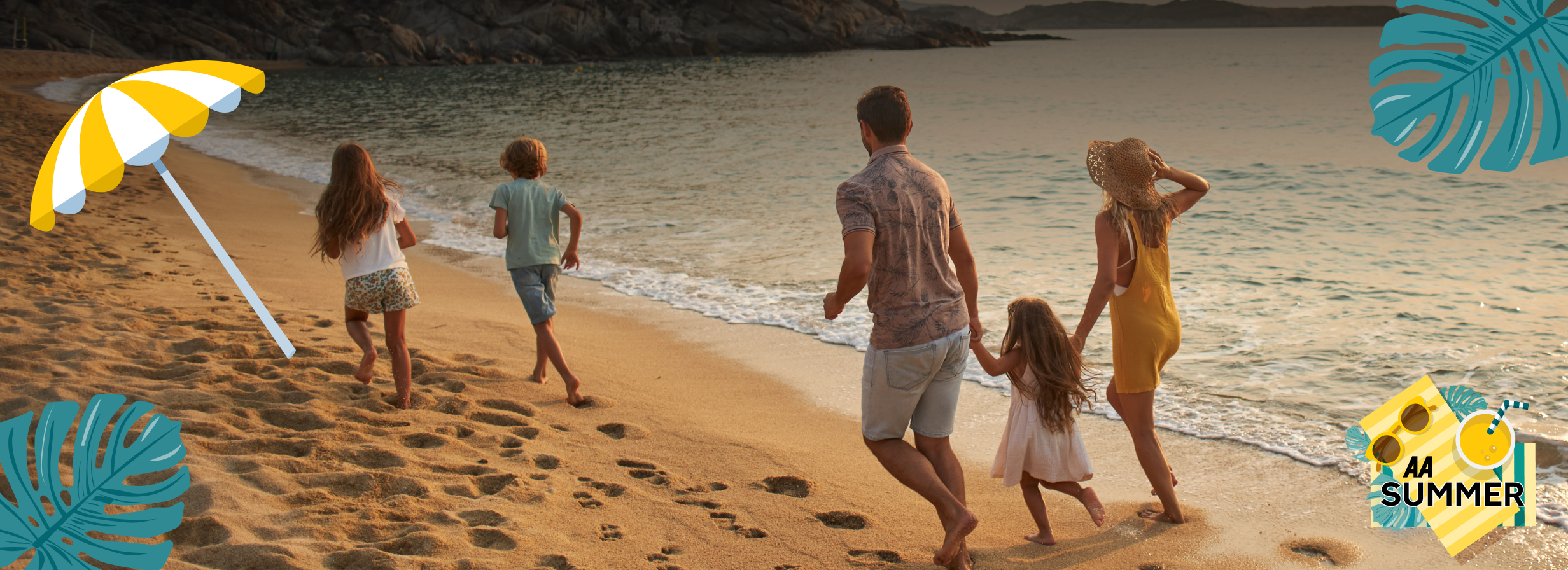 Family Enjoying on beach with AA Cheap Travel Insruance, Travel Insurance Ireland