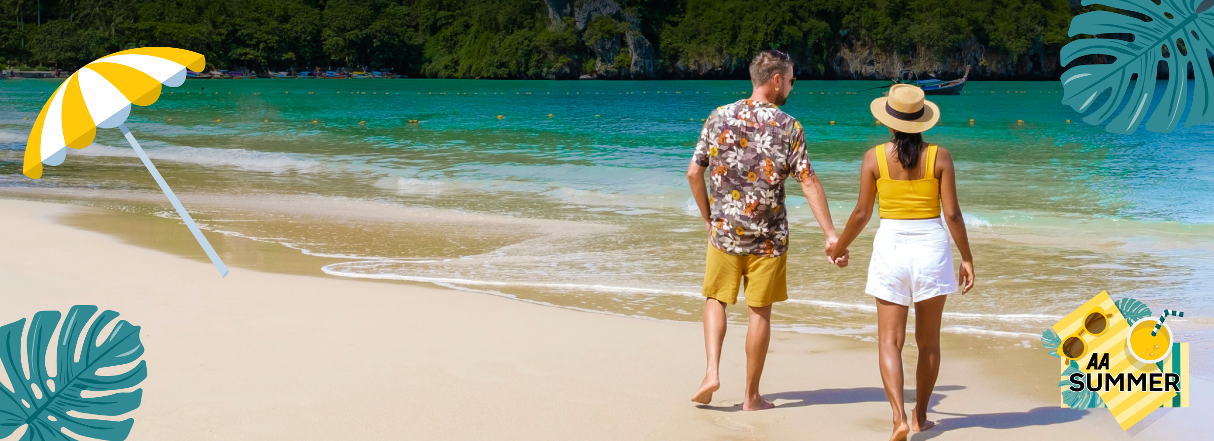 Couple enjoying their holidays on a beach with Mult-trip Travel Insurance with AA Ireland, Multi Trip Travel Insurance, Multi Trip Insurance